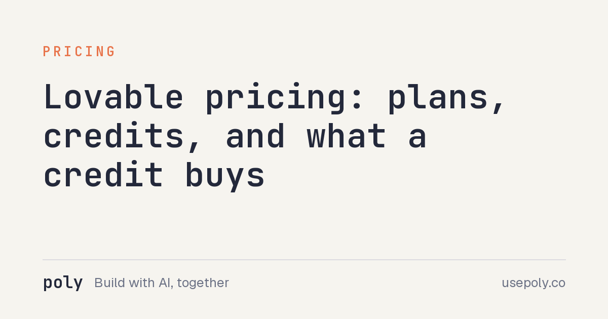 Lovable pricing (2026): plans, credits and what they buy